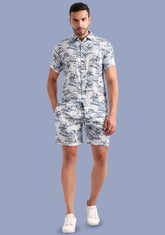 White Beach Half Sleeve Co-Ords Set